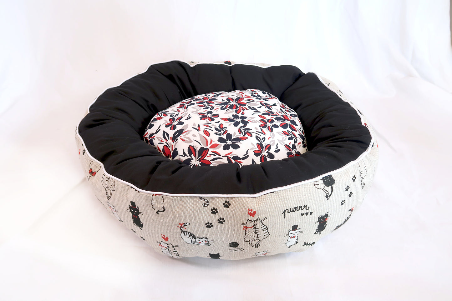 Panier déhoussable Chats - Noir