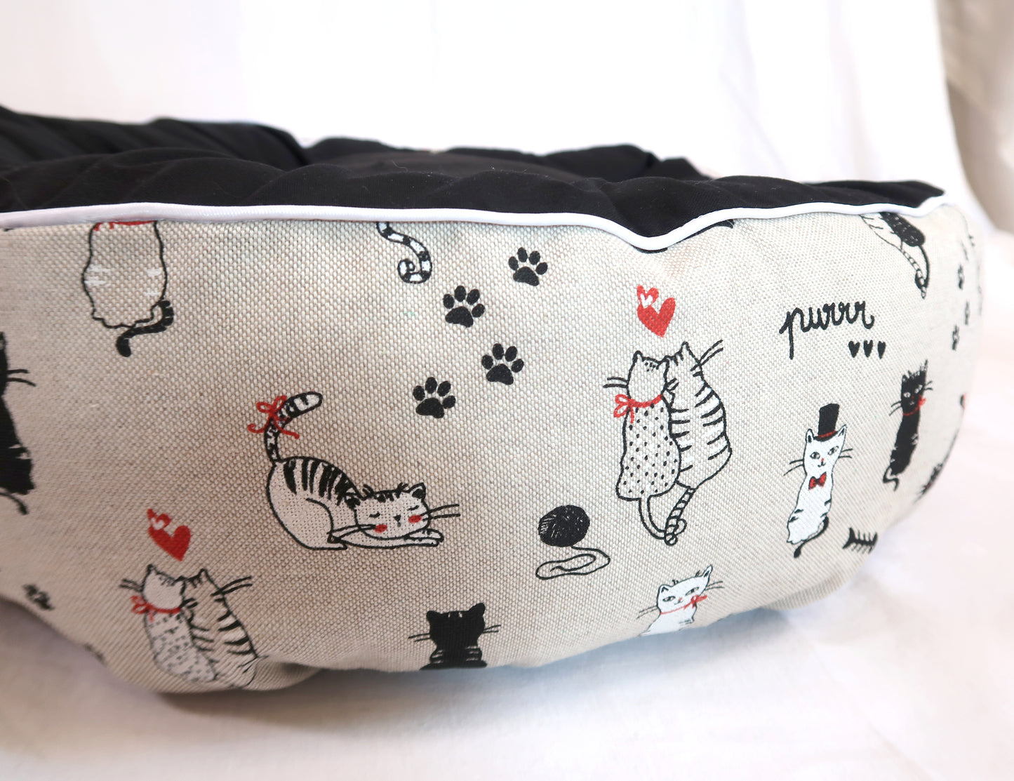 Panier déhoussable Chats - Noir