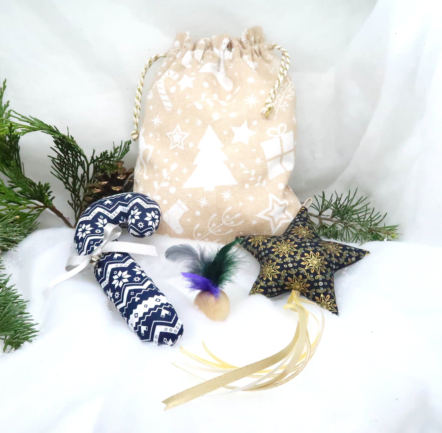 Hotte de Noël / Sucre & Etoile / (Couleurs personnalisables)
