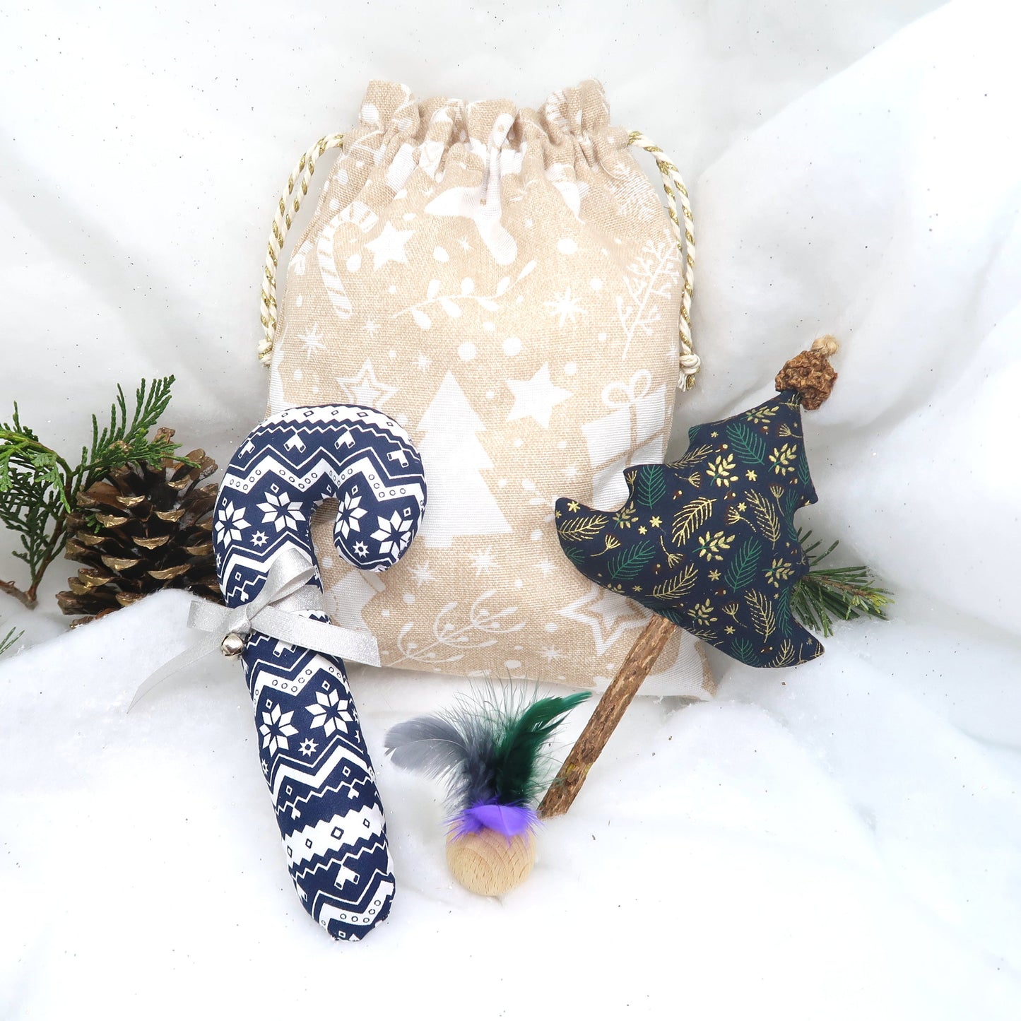 Hotte de Noël / Sapin & Sucre / (Couleurs personnalisables)