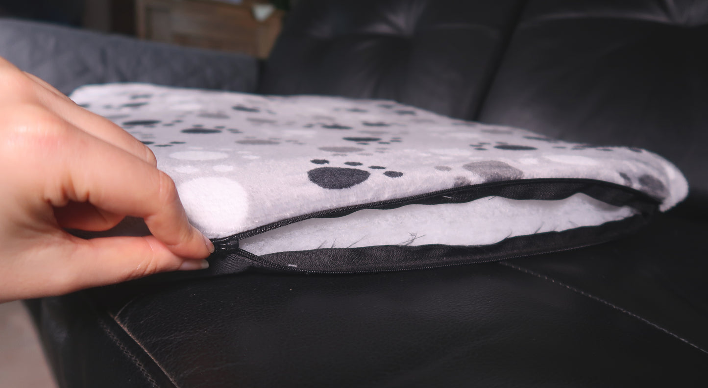 Tapis coussin déhoussable gris