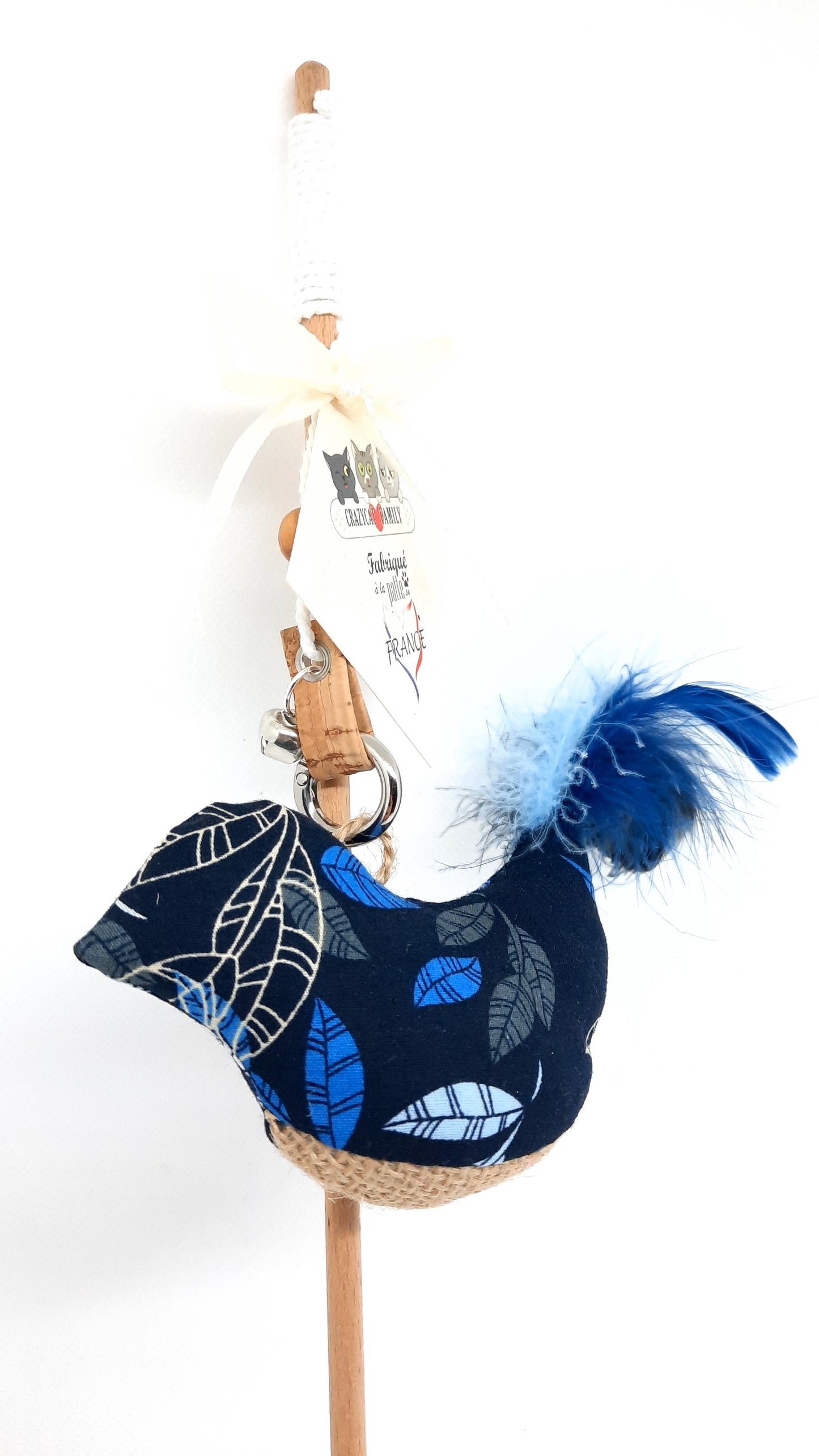 Fifi l'oiseau bleu jouet pour chat, cataire matatabi valériane