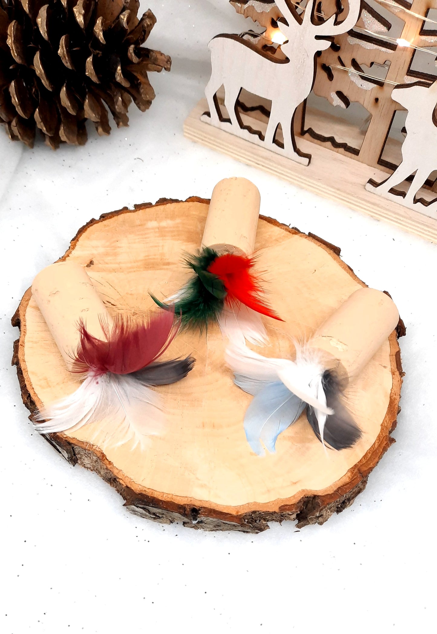 Bouchon plumes de Noël pour Crazycanne