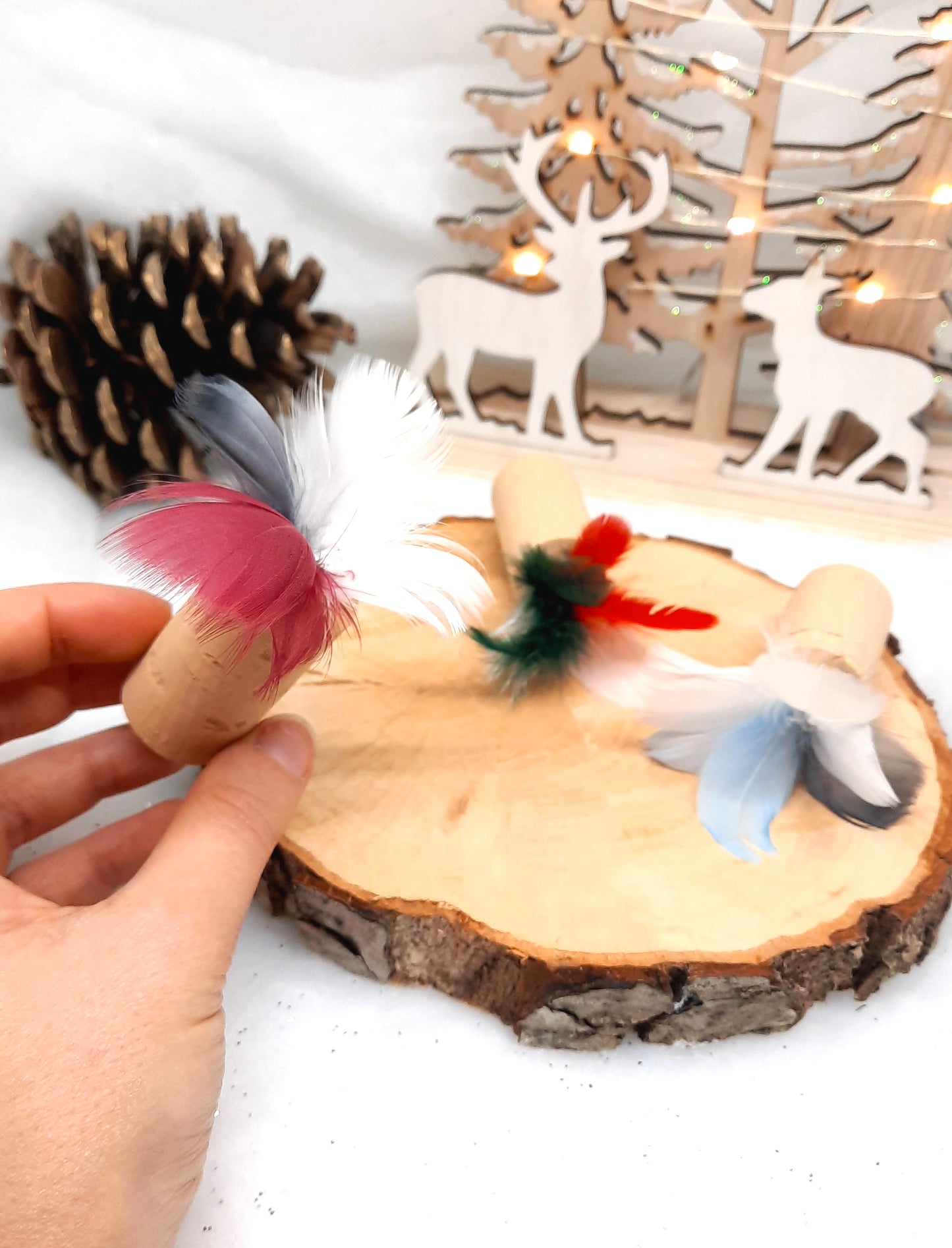 Bouchon plumes de Noël pour Crazycanne