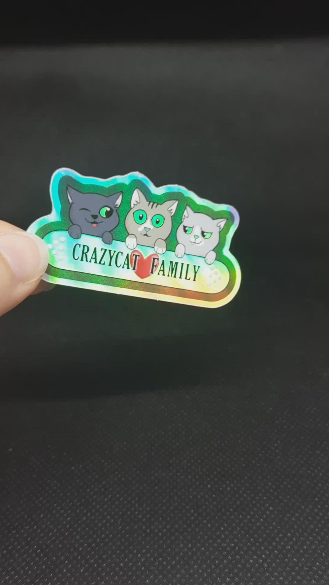 Sticker holographique Crazycat Family
